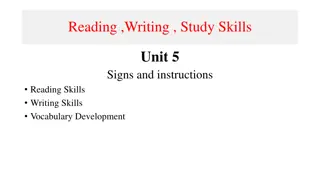Unit 5: Signs and Instructions for Reading, Writing, and Study Skills