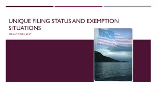 Unique Filing Status and Exemption Situations for Spring 2018
