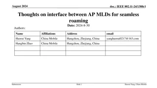 Thoughts on Interface Between AP MLDs for Seamless Roaming