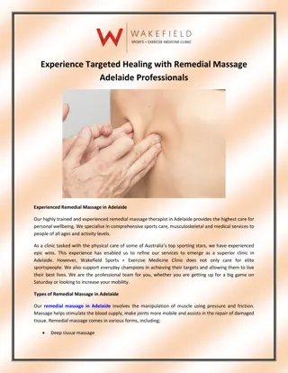 Experience Targeted Healing with Remedial Massage Adelaide Professionals
