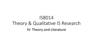 Qualitative Research: Literature Reviews and Theory Building