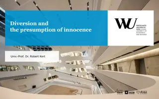 Understanding Diversion and the Presumption of Innocence in Criminal Law Systems