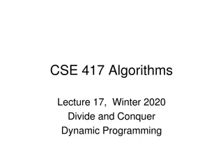 Algorithms and Dynamic Programming in Winter 2020 Lecture