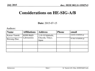 IEEE 802.11-15/827r2 HE-SIG-A/B Considerations and Configurations