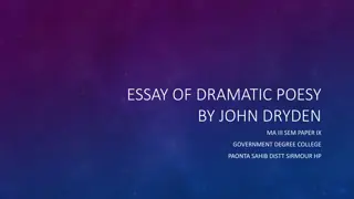 Dramatic Poesy by John Dryden: A Dialogue on English Drama