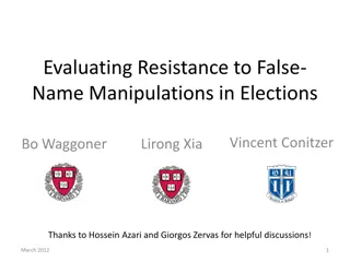Evaluating Resistance to False Name Manipulations in Elections
