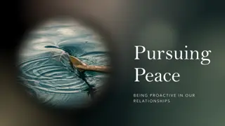 Proactive Approach to Pursuing Peace in Relationships