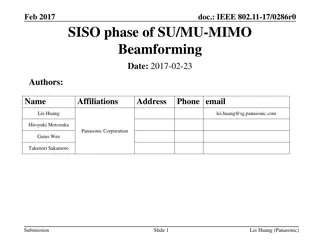SISO and MU-MIMO Beamforming Proposal in IEEE 802.11-17