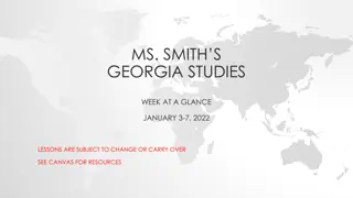 Georgia Studies Week at a Glance - January 3-7, 2022 with Lessons and Activities