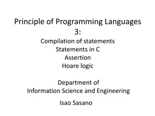 Compilation, Translation, and Syntax of Statements in Programming Languages