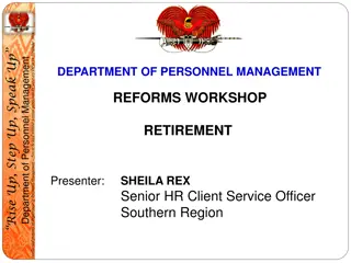 Department of Personnel Management Reforms Workshop on Retirement Strategy
