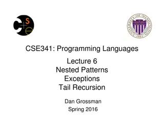Nested Patterns and Tail Recursion in Programming Languages