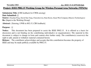 Enhancing UWB Sensing for IEEE 802.15 Working Group