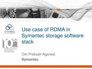 Use Case of RDMA in Symantec Storage Software Stack