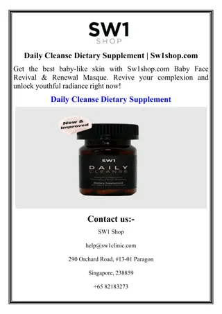 Daily Cleanse Dietary Supplement  Sw1shop.com