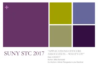 Applications Officers Association Progress Update and Action Plan