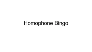 Homophone Bingo - A Fun Way to Learn and Practice Homophones