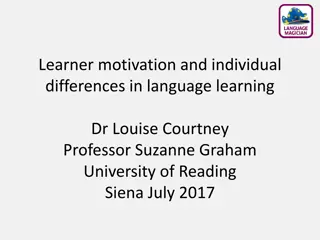 Key Elements in Learner Motivation and Individual Differences in Language Learning