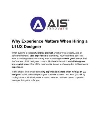 Why Experience Matters When Hiring a UI UX Designer