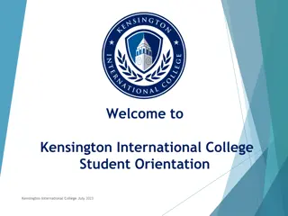 Welcome to Kensington International College   Student Orientation