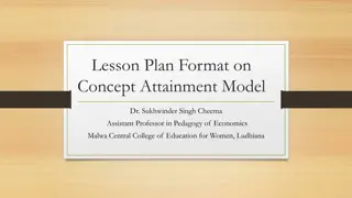Lesson Plan on Concept Attainment Model for Economics Class 9