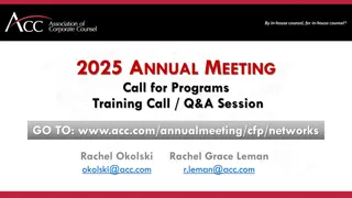 2025 Annual Meeting Call for Programs Training | Important Info
