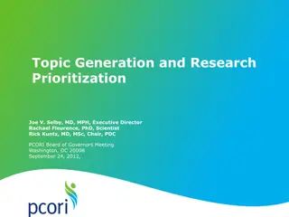 Approaches for Developing PCORI's Research Agenda