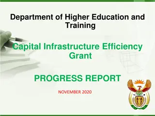 Higher Education and Training Capital Efficiency Grant Progress Report