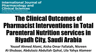 Clinical Outcomes of Pharmacist Interventions in Total Parenteral Nutrition Services