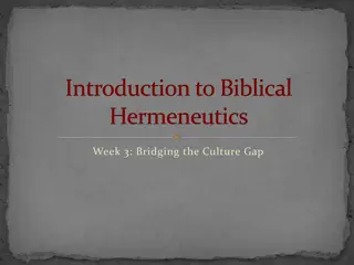 Understanding Biblical Hermeneutics: Bridging the Culture Gap