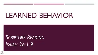Insights on Learned Behavior and Godliness from Scripture Readings