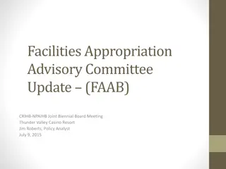Facilities Appropriation Advisory Committee Update: FAAB Activities Summary