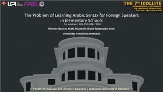 Understanding the Challenges of Learning Arabic Syntax in Elementary Schools