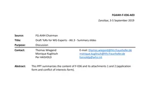 Expert Draft ToRs for FG-AI4H Working Groups - Summary Slides