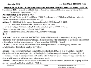 Evaluation of IEEE 802.15.6ma Ultra-wideband Physical Layer with SOCC Codes