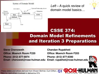 Domain Model Refinements and Iteration 3 Preparations Overview