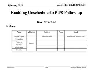 Enabling Unscheduled AP Power Save Mechanisms in IEEE 802.11-24/0352r0