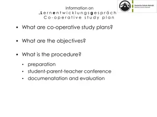 Co-operative Study Plan Meetings: Objectives and Procedures