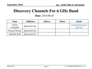 IEEE 802.11-18/1624r0 - 6 GHz Band Discovery Channels Overview