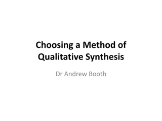 Methods of Qualitative Synthesis Decisions and Caveats