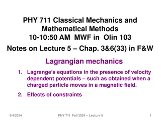 Lagrangian Mechanics and Hamilton's Principle in Classical Mechanics