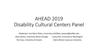 Disability Cultural Centers Panel Insights 2019