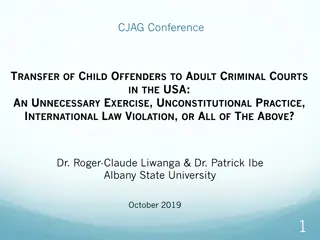Debate on Transfer of Child Offenders to Adult Criminal Courts in the USA