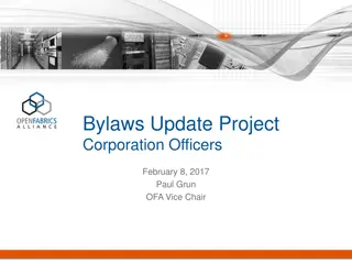 OFA Corporation Officers Restructuring - Bylaws Update 2017