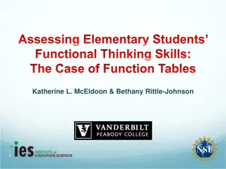 Assessing Elementary Students Functional Thinking Skills: The Case of Function Tables