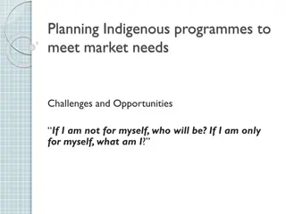 Challenges and Opportunities in Planning Indigenous Programmes to Meet Market Needs