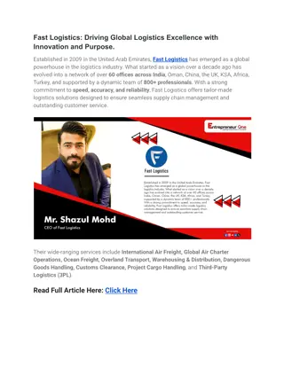 Fast Logistics Driving Global Logistics Excellence with Innovation and Purpose.