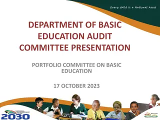 Department of Basic Education Audit Committee Presentation Portfolio