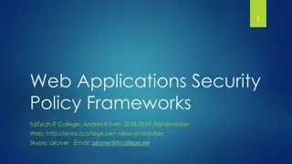 Web Application Security Policy Frameworks at TalTech IT College