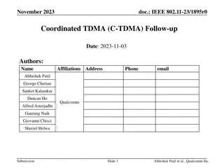 IEEE 802.11-23/1895r0 Coordinated TDMA (C-TDMA) Details